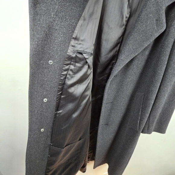 ROUNDTREE & YORKE Wool Long Coat Classic Button-up Gray Mens Size 42 Old Money - Picture 5 of 12